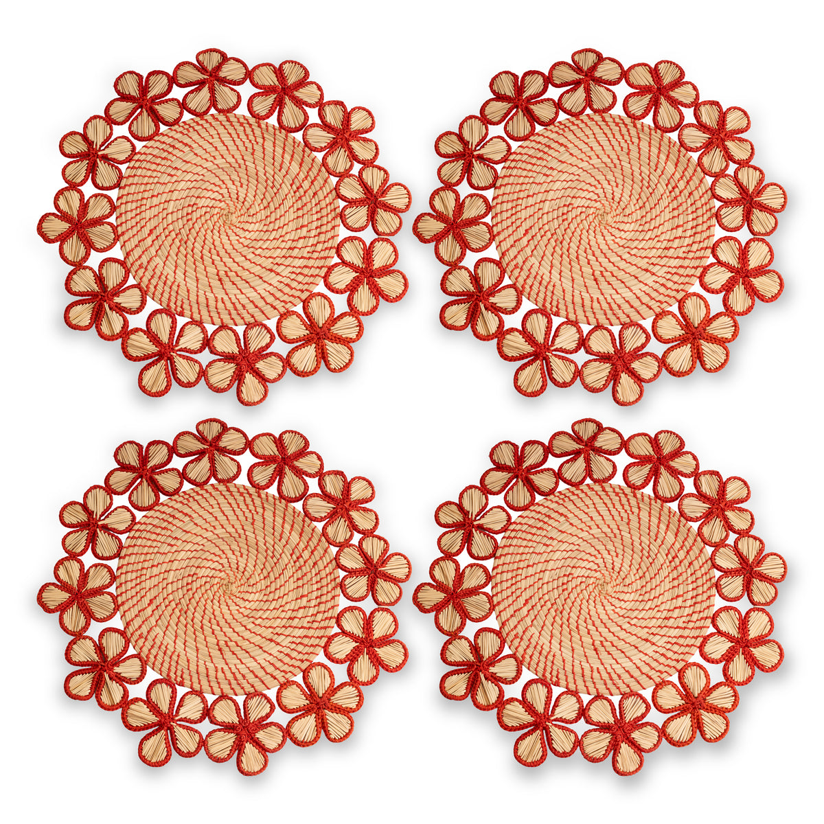 Elegant Flowers Spiral Placemat by Cora Cora, 4 Pieces