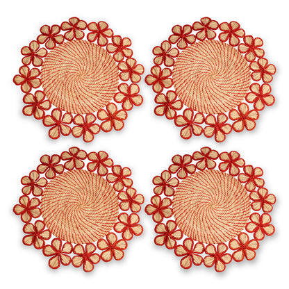 Elegant Flowers Spiral Placemat by Cora Cora, 4 Pieces