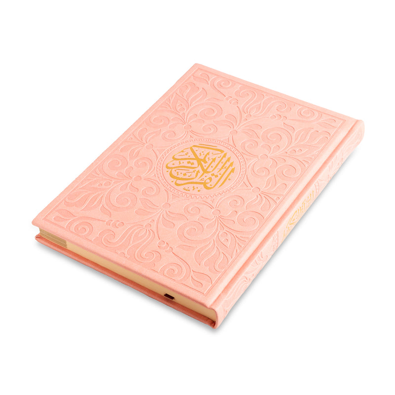 Purpose of life, Medium Holy Quran in Baby Pink leather
