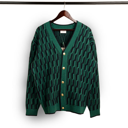 Green Drip from Drole De Monsieur - Le Cardigan Torsades in Wool - Large