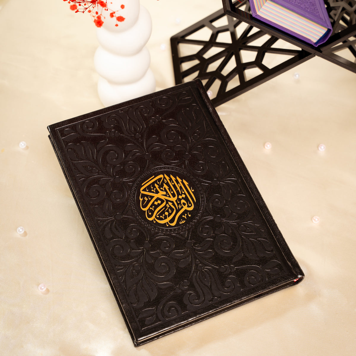 Purpose of life, Medium Holy Quran in Black leather