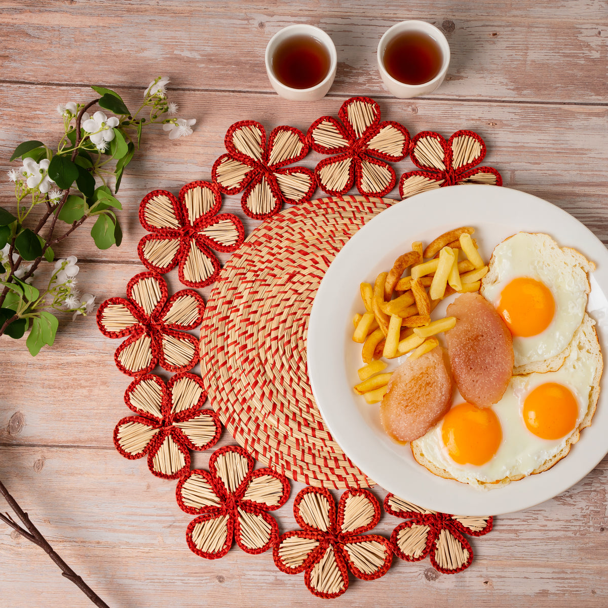 Elegant Flowers Spiral Placemat by Cora Cora, 4 Pieces