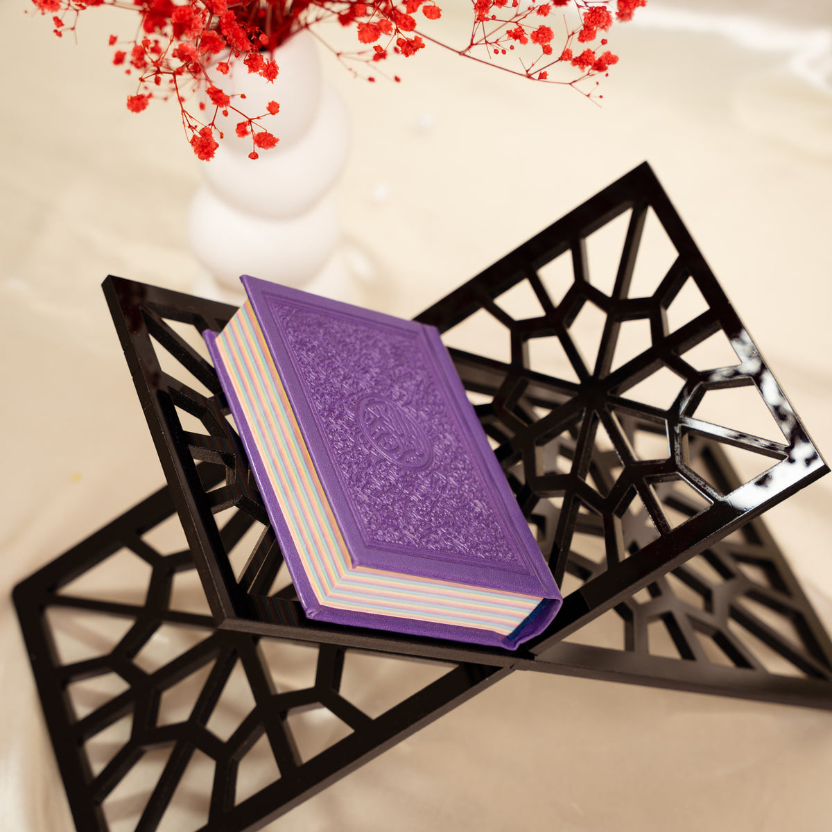 Purpose of life, Mini Holy Quran in Purple leather