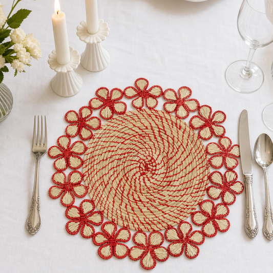 Elegant Flowers Spiral Placemat by Cora Cora, 4 Pieces